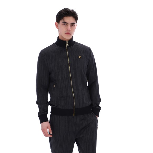 Fila Mens Black Mathers Herringbone Track Jacket