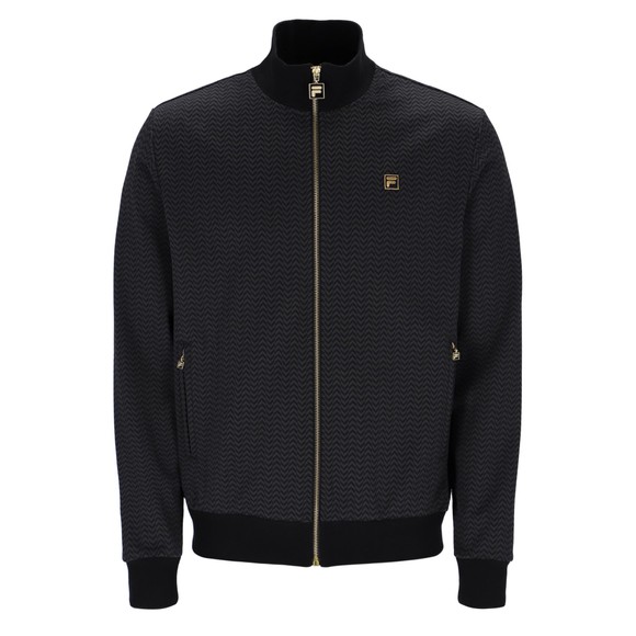 Fila Mens Black Mathers Herringbone Track Jacket