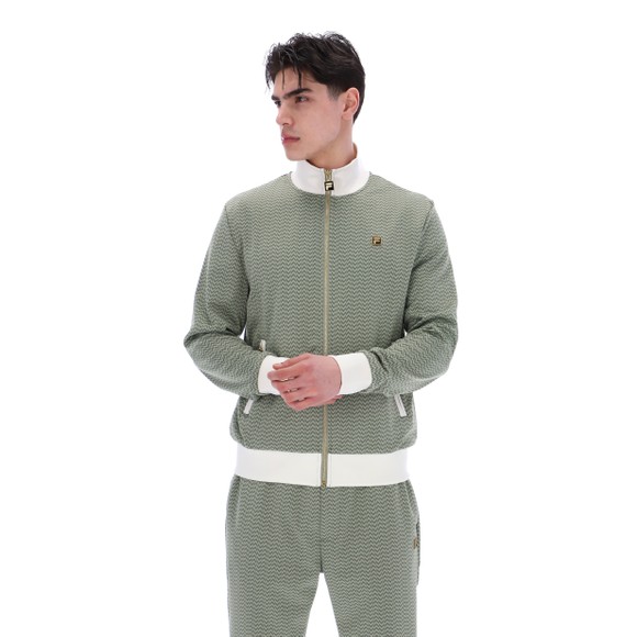 Fila Mens Green Mathers Herringbone Track Jacket