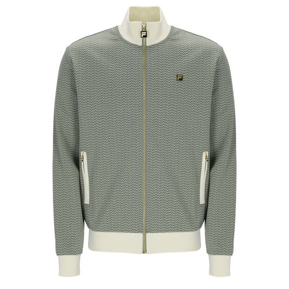 Fila Mens Green Mathers Herringbone Track Jacket