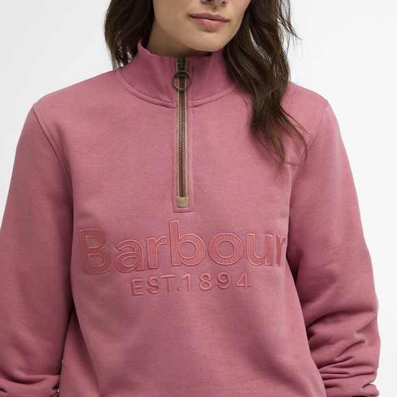 Barbour Lifestyle Womens Red Cynthia 1/2 Zip Sweatshirt #4