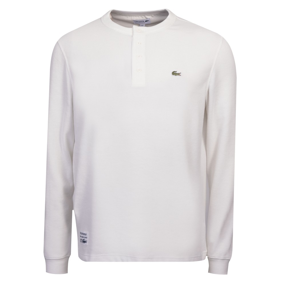 Waffle Knit Henley LS T-Shirt