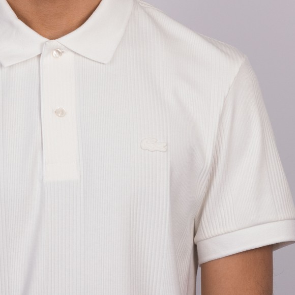 Lacoste Mens Off-White DH2195 Ribbed Polo Shirt #3