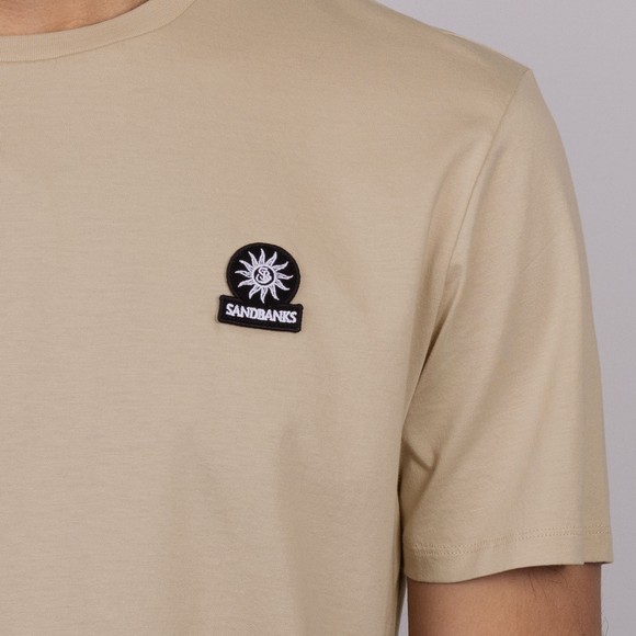 Sandbanks Mens Beige Badge Logo T Shirt #3