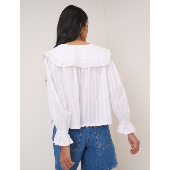 Nobody's Child Womens White Eloise Blouse #2
