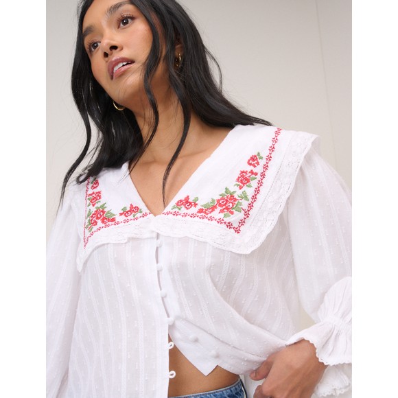 Nobody's Child Womens White Eloise Blouse #4