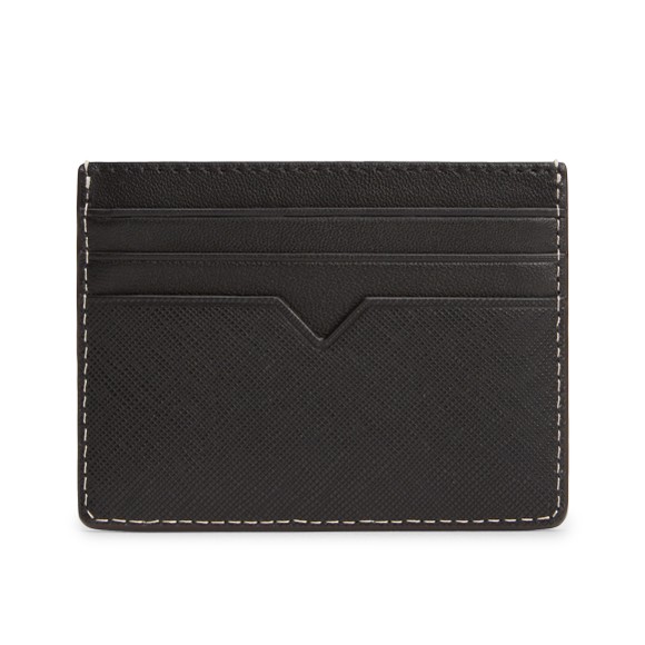 Tommy Hilfiger Mens Black Saffiano CC Holder