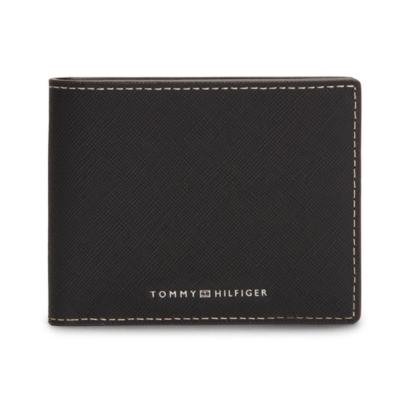 Tommy Hilfiger Mens Black Saffiano Mini CC Wallet