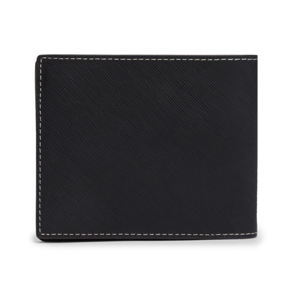 Tommy Hilfiger Mens Black Saffiano CC and Coin Wallet