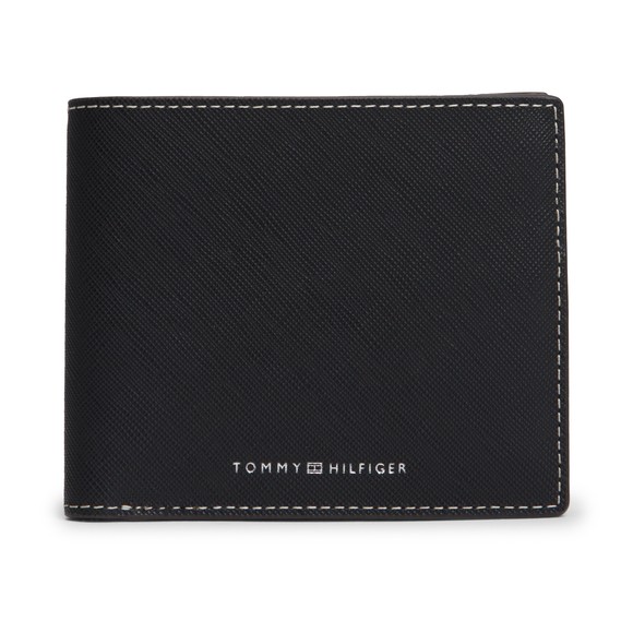 Tommy Hilfiger Mens Black Saffiano CC and Coin Wallet