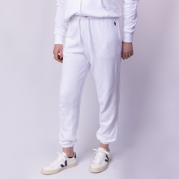 Polo Ralph Lauren Womens White Fleece Ankle Jogger #4