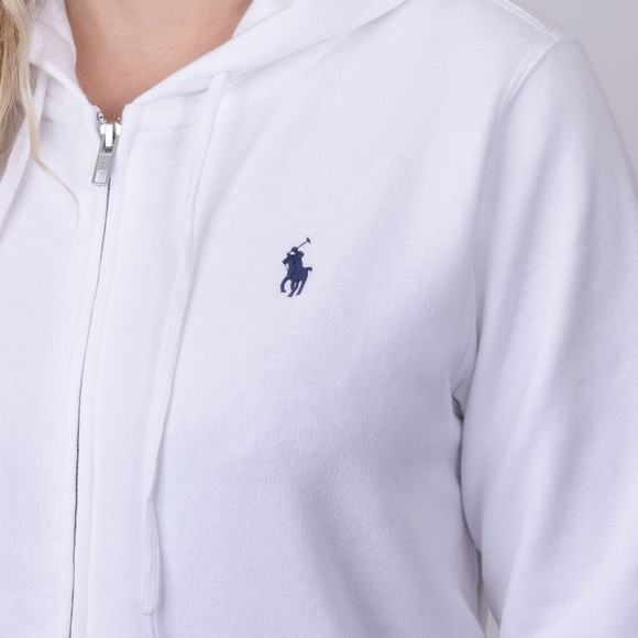 Polo Ralph Lauren Womens White Fleece Full Zip Hoody #3