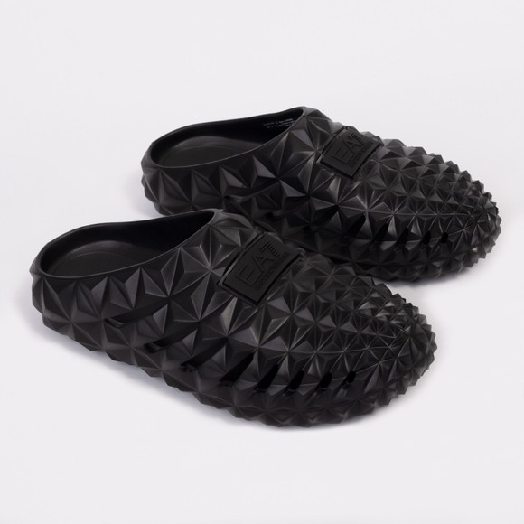 EA7 Emporio Armani Mens Black Geometric Motif Slider main image