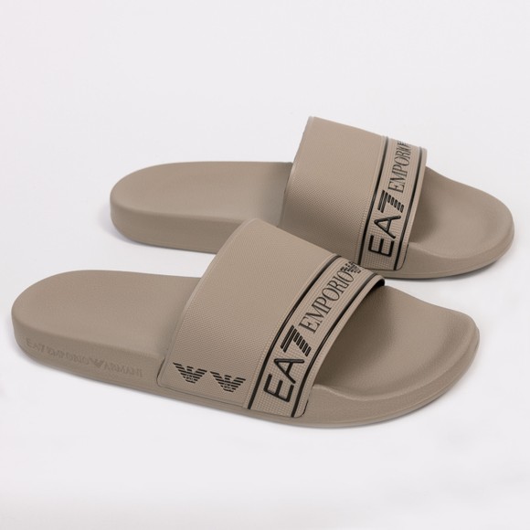 EA7 Emporio Armani Mens Grey Tape Logo Slider