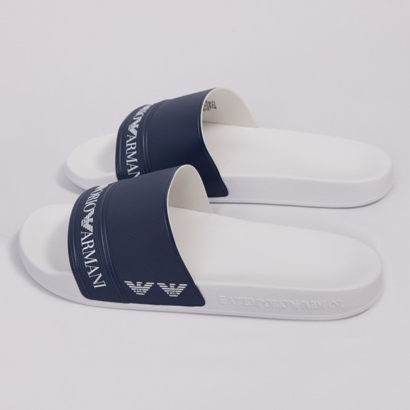 EA7 Emporio Armani Mens White Tape Logo Slider main image