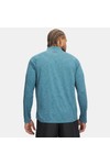Under Armour Mens Blue Tech Textured Half Zip Long Sleeve T-Shirt