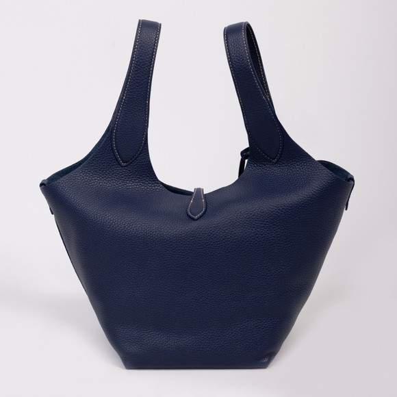 Polo Ralph Lauren Womens Blue Polo Player Leather Tote Bag #4