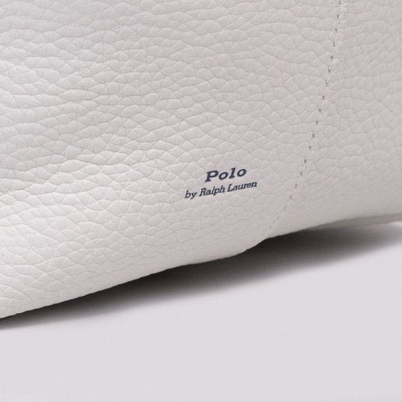 Polo Ralph Lauren Womens White Polo Player Leather Tote Bag #3