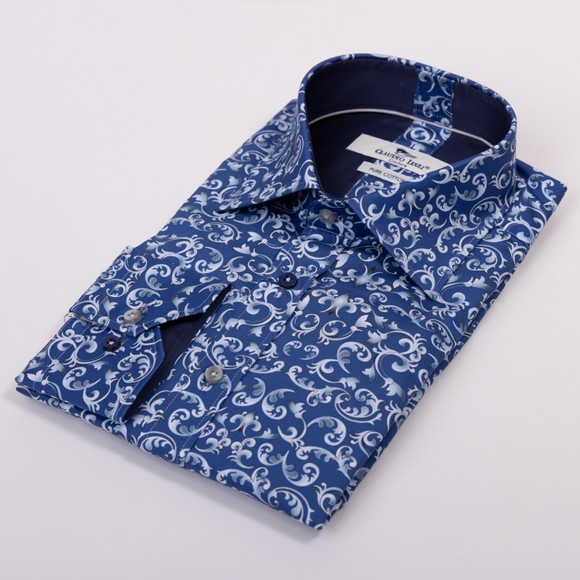 Claudio Lugli Mens Grey Ornaments Shirt