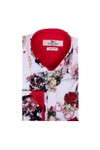 Claudio Lugli Mens White Rose Flower Shirt
