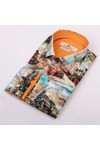 Claudio Lugli Mens Orange Locomotive Shirt