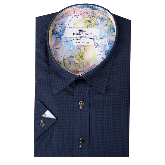 Claudio Lugli Mens Blue Short Sleeve Shirt