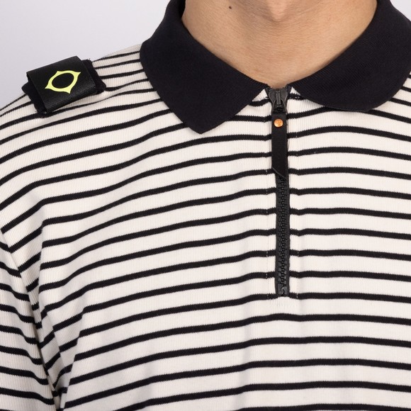 Ma.Strum Mens Black Stripe Badge Polo Shirt #3