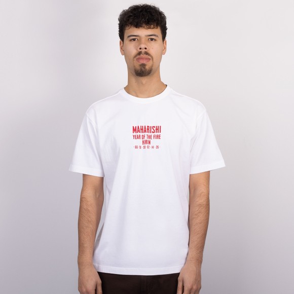 Maharishi Mens White Paper Cut Kirin T Shirt #3