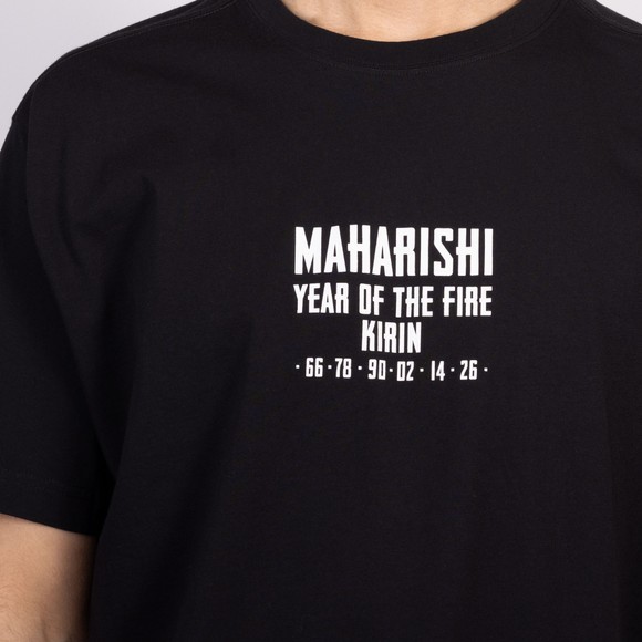 Maharishi Mens Black Paper Cut Kirin T Shirt #4