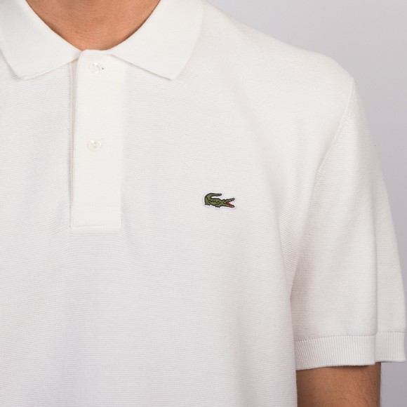 Lacoste Mens Off-White Knitted Polo Shirt #3
