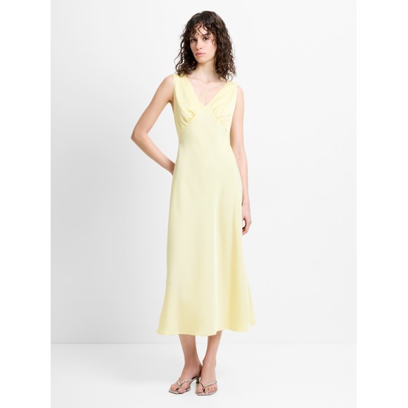 French Connection Womens Yellow Bernice Satin Twill Slip Dress #4