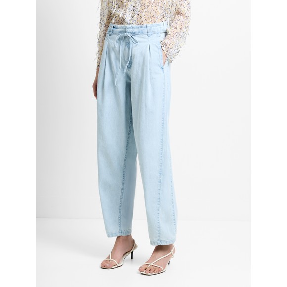 French Connection Womens Blue Chess Denim Tapered Leg Jean #3