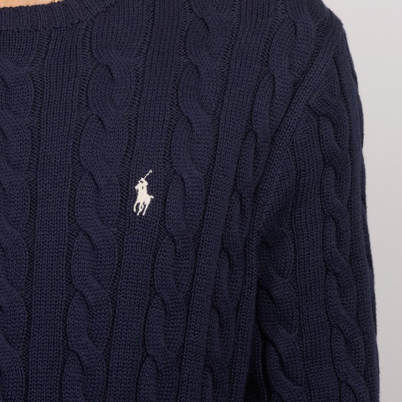 Polo Ralph Lauren Mens Blue Cable Knit Jumper #3