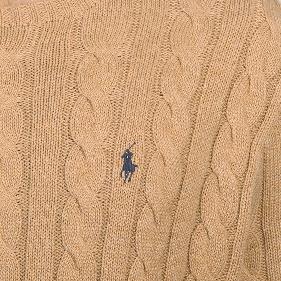 Polo Ralph Lauren Mens Beige Cable Knit Jumper #3