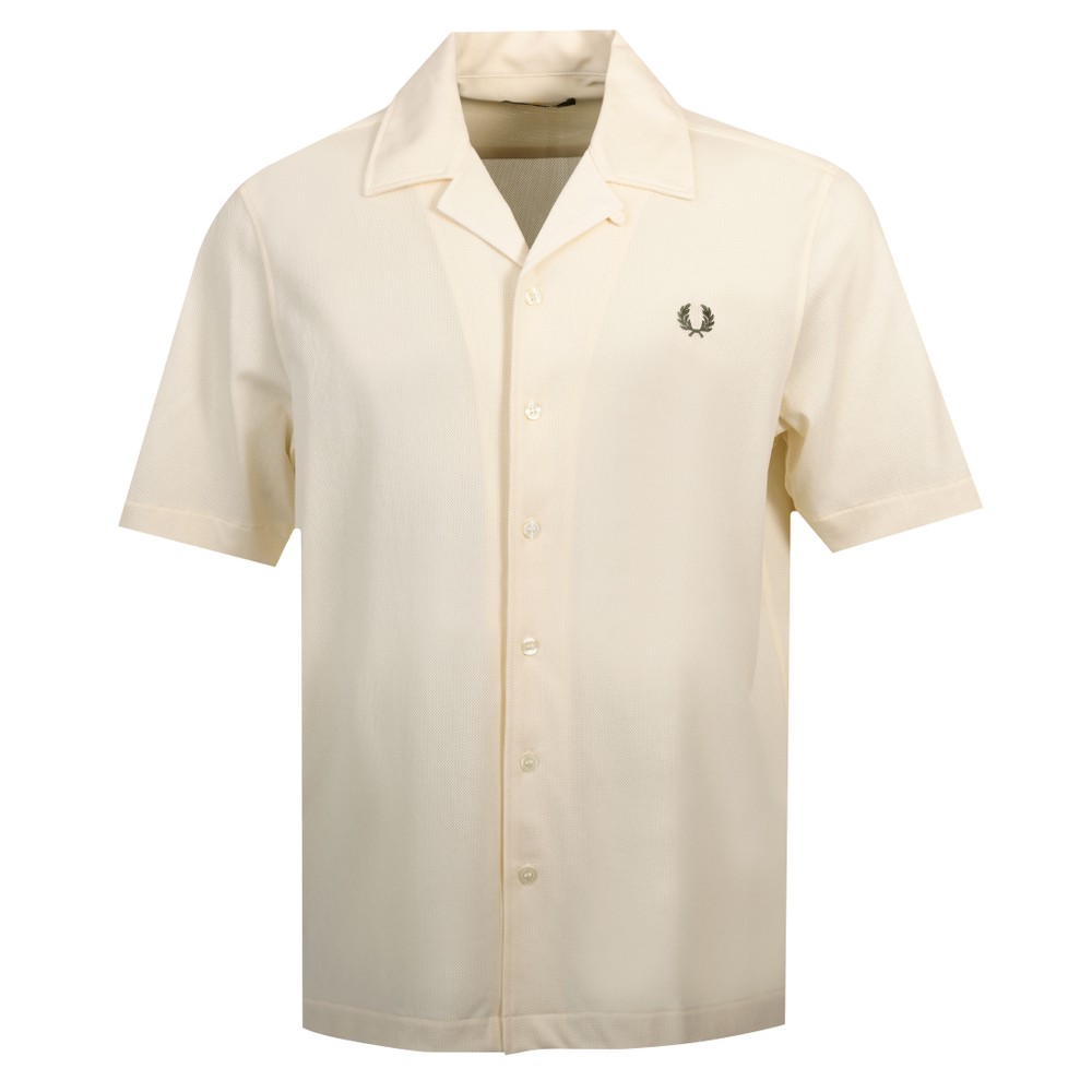 Compress Mesh Revere Collar Short Sleeve Shirt