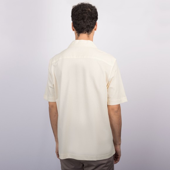 Fred Perry Mens Beige Compress Mesh Revere Collar Short Sleeve Shirt #4