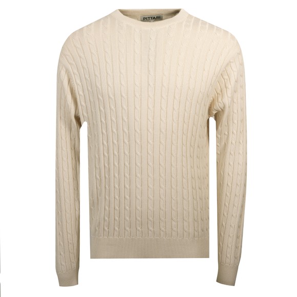 Pittari Mens Beige Mini Cable Jumper