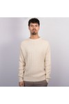 Pittari Mens Beige Mini Cable Jumper