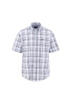 Fynch Hatton Mens Purple Slub Check Short Sleeve Shirt