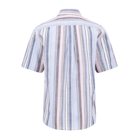 Fynch Hatton Mens Purple Slub Stripe Shirt Short Sleeve Shirt
