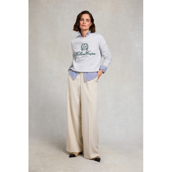 Holland Cooper Womens Grey Collegiate Crewneck Sweatshirt #3