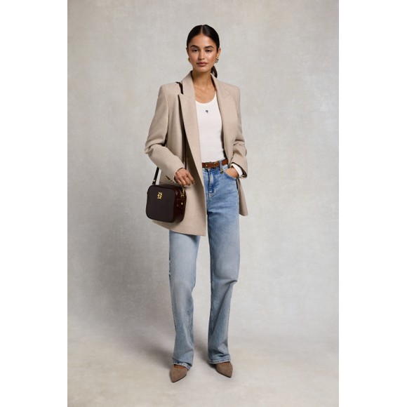 Holland Cooper Womens Beige Rebecca Long Sleeve Ribbed Top #3