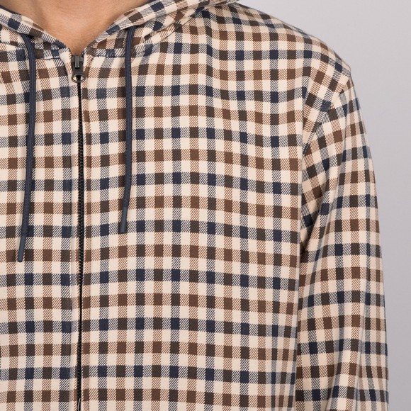 Aquascutum Mens Blue Active Club Check Full Zip Hoodie #3