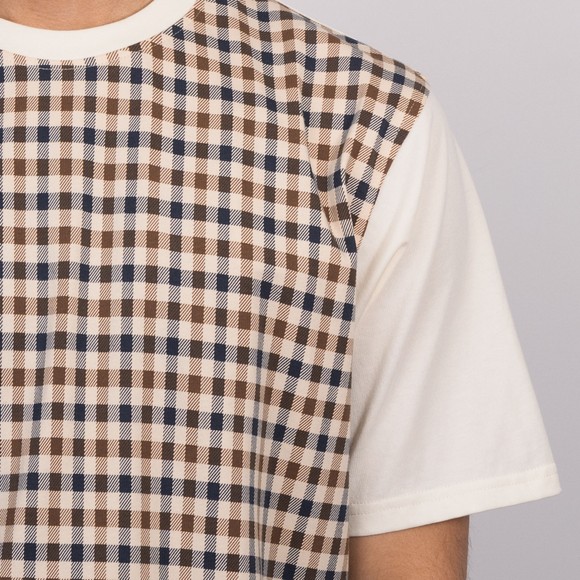 Aquascutum Mens White Active Body Club Check T-Shirt #3