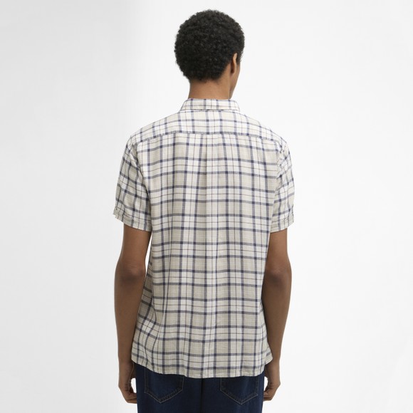 Barbour Lifestyle Mens Beige Midfield Tartan S/S Shirt #4