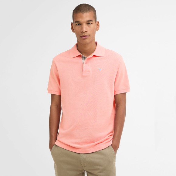 Barbour Lifestyle Mens Pink Tartan Pique Polo #2