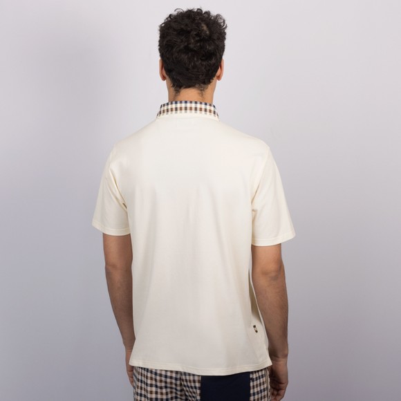 Aquascutum Mens White Active Club Check Collar Polo #4