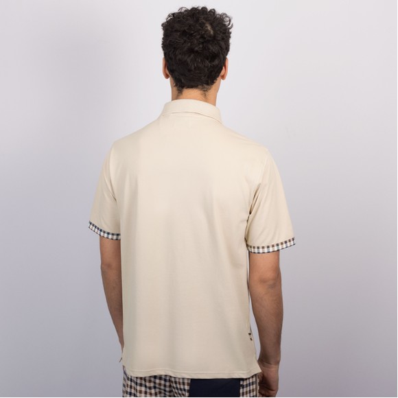 Aquascutum Mens Off-White Club Check Stretch Piquet Polo #4