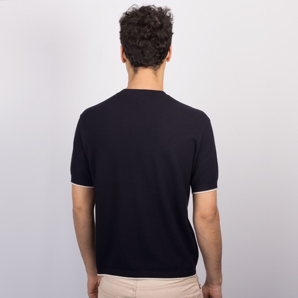 Emporio Armani Mens Blue Waffle Crew Neck Knitted T Shirt #4