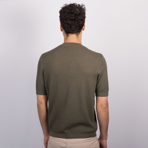 Emporio Armani Mens Brown Textured High Neck Knitted T Shirt #4